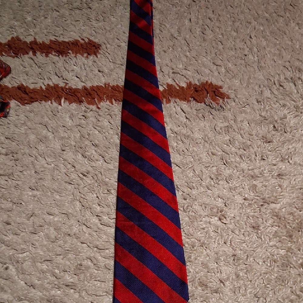 Robert Talbott Red And Blue Diagonal Striped Tie - image 1